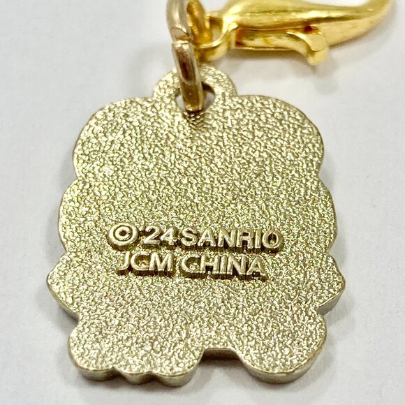 Hello Kitty Keroppi Frog Charm Clip On Zipper Pull Bag Purse Enamel Gold Tone - Picture 4 of 7